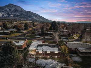 View of mountain backdrop with nearby suburban area