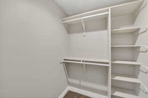 Spacious bedroom closet.