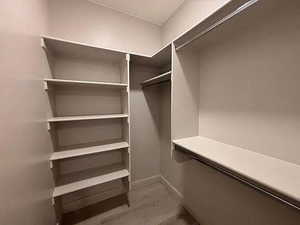 Spacious closet with light wood-style floors