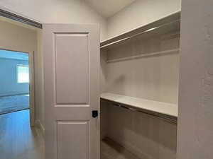 Spacious closet featuring wood finished floors