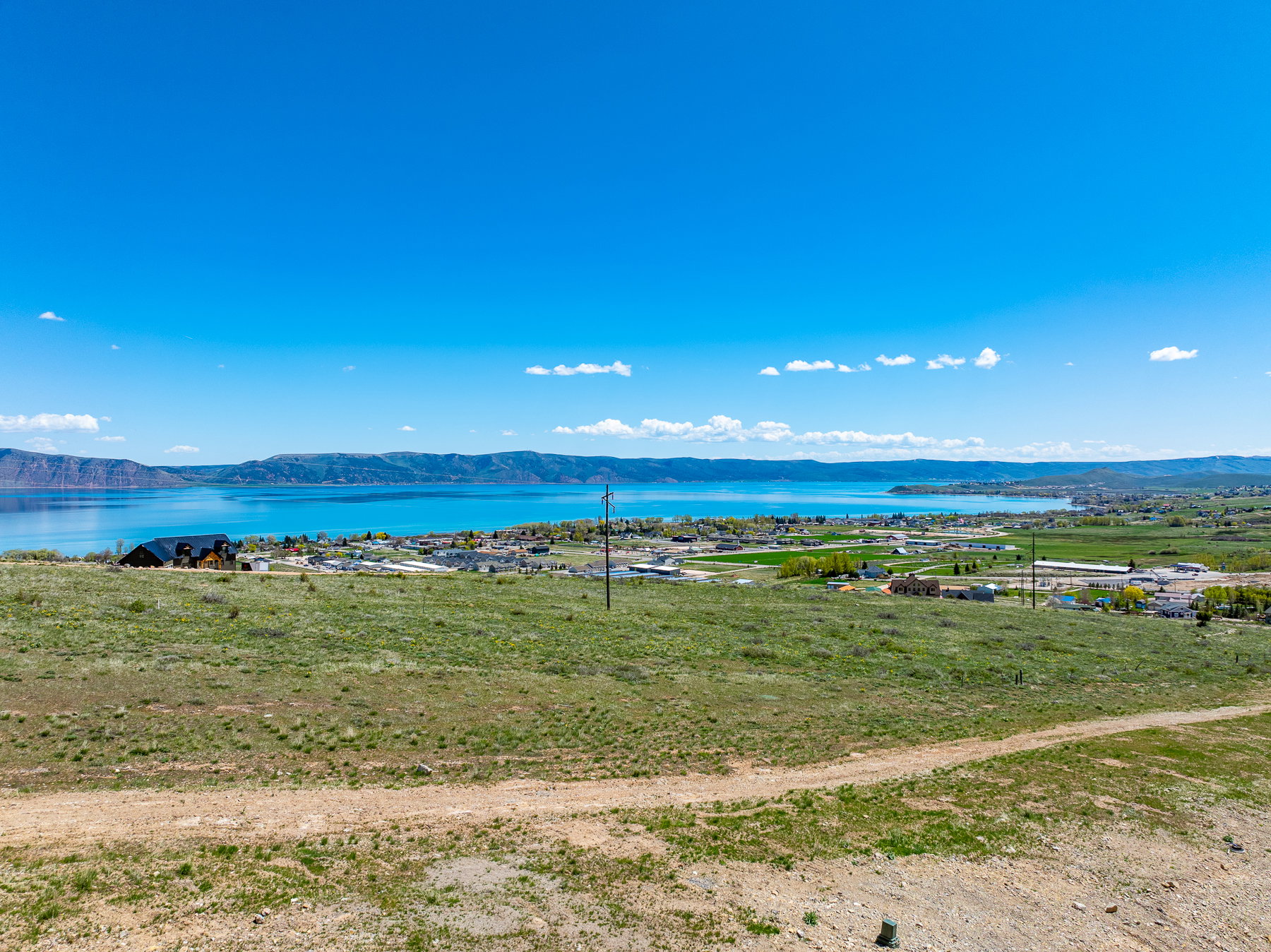 Water view with a mountainous background
