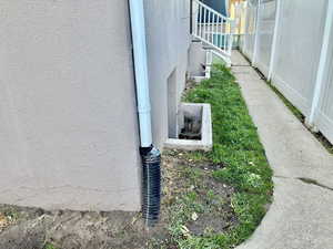 Exterior view of stucco siding