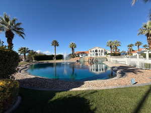 Community club house showing other pond