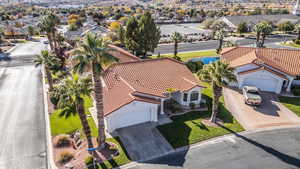 Aerial view of residential area