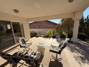 View of covered back patio