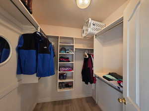 Walk in closet in master