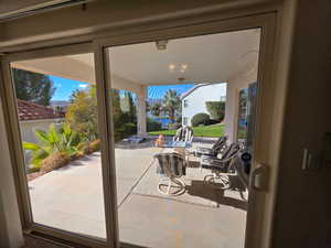 View of patio / terrace from Master bedroom.