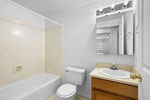 Full bathroom featuring vanity and bathtub / shower combination