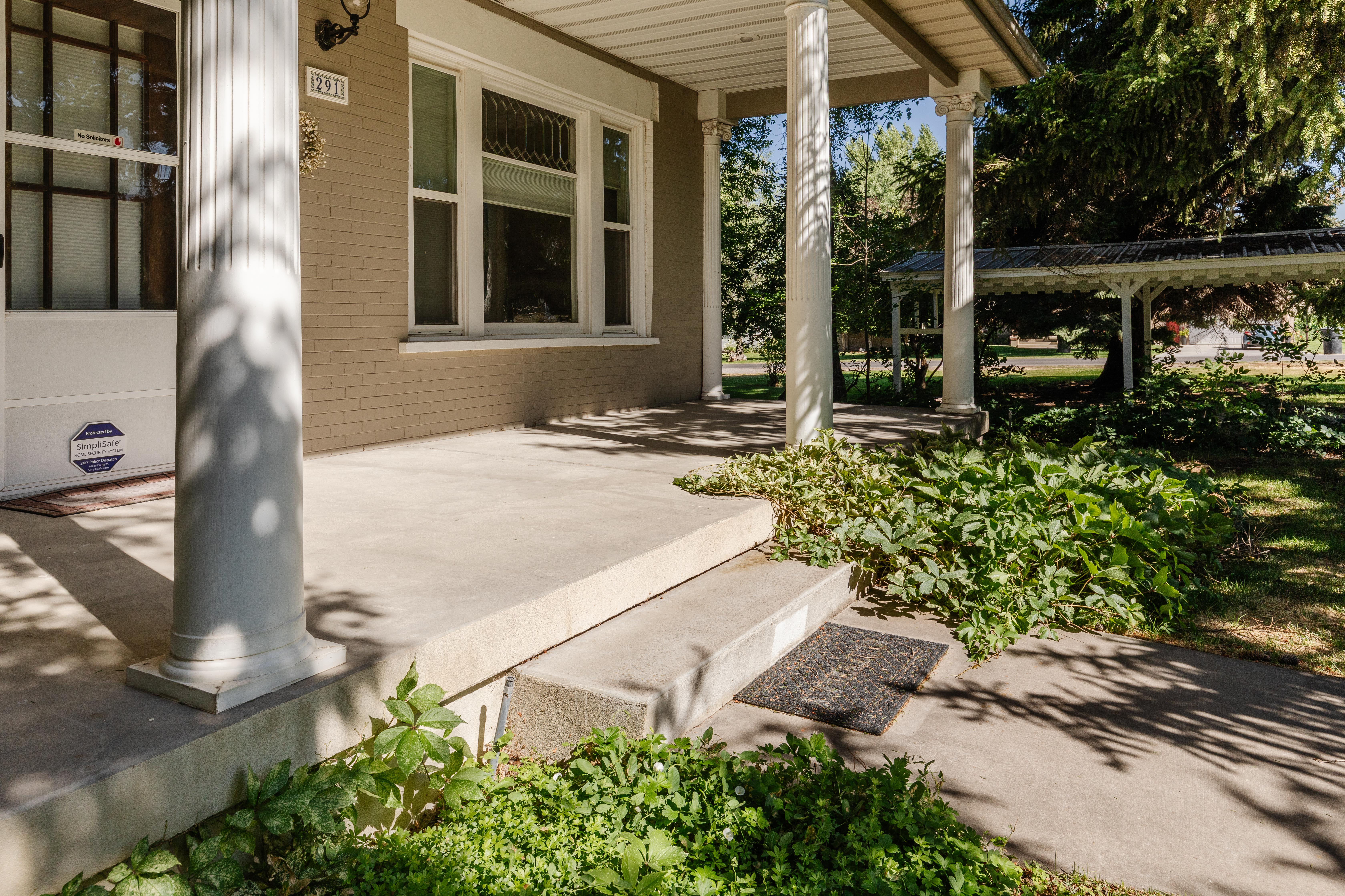 View of covered porch
