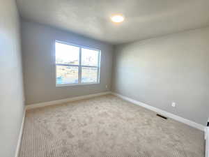 Unfurnished room with carpet floors and baseboards