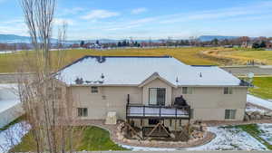 View from above of property featuring a mountain backdrop