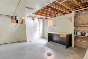 View of below grade area