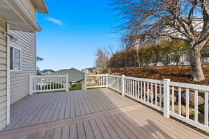 Newer TREX deck  with a residential view