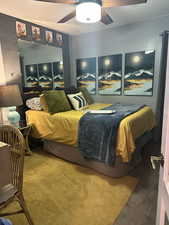 Bedroom with a ceiling fan