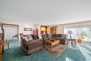View of carpeted living area