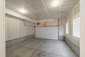 View of 2 car garage