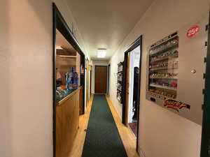 Corridor with a textured wall