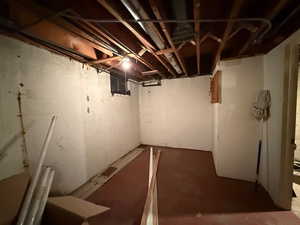 View of unfinished basement