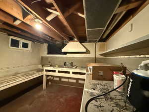 View of unfinished basement