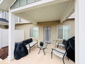 View of patio / terrace with a grill