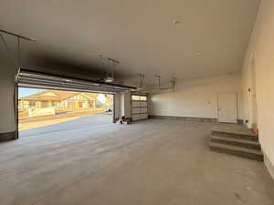 View of 3-car garage