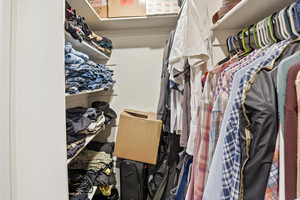 View of walk in closet