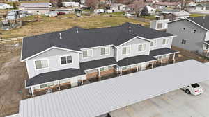 Aerial view of residential area