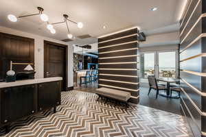 Office space with recessed lighting