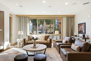 Living area with recessed lighting