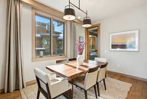 Dining space featuring hardwood / wood-style floors
