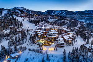 Aerial view of a mountain backdrop