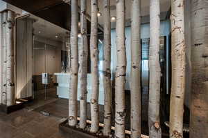 Full bath featuring a shower stall