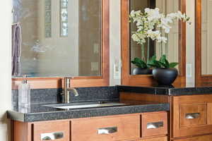 Detailed view of vanity