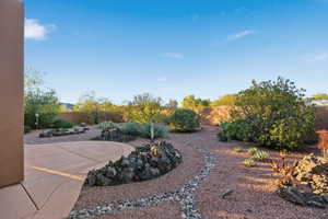 View of fenced backyard
