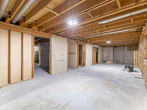View of unfinished basement