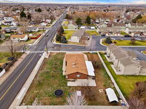 Aerial view of residential area