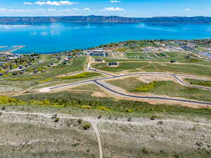 Drone / aerial view of a water and mountain view