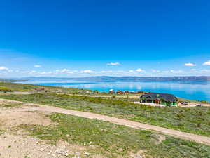 Water view with a mountainous background