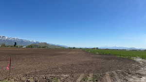 View of mountain background with rural landscape