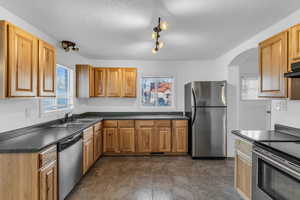 Appreciate the ample cabinetry and tile flooring!