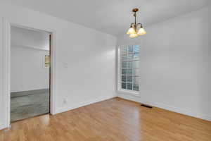 Bedroom entrance off of dining room.