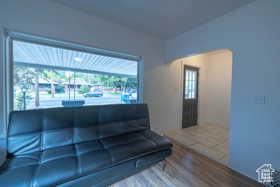 Living area featuring wood finished floors
