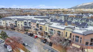 Bird's eye view of a mountain backdrop