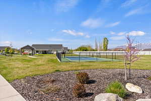 View of home's community with a pickleball