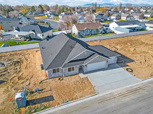 Aerial perspective of suburban area