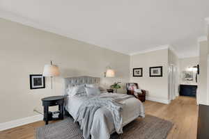 Bedroom with a connected bathroom.