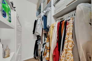 Spacious walk-in closet.