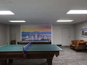 Playroom with billiards table