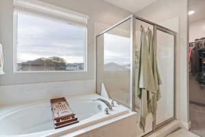 Deep soaker tub, separate shower