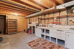 View of unfinished basement